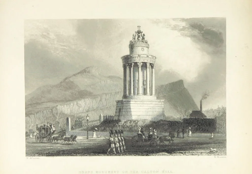 An illustration from The Poems, Letters, and Land of Robert Burns: illustrated by W. H. Bartlett, T. Allom, and other artists. With a new memoir of the poet, and notices, critical and biographical, of his works, by Allan Cunningham, 1840, leaf 195