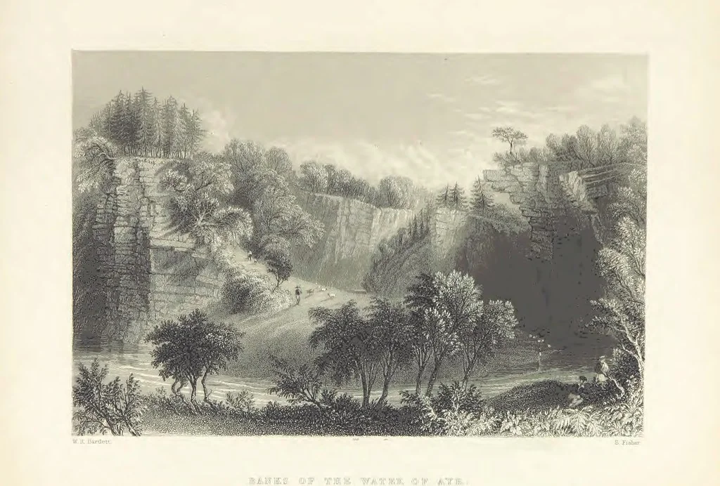 An illustration from The Poems, Letters, and Land of Robert Burns: illustrated by W. H. Bartlett, T. Allom, and other artists. With a new memoir of the poet, and notices, critical and biographical, of his works, by Allan Cunningham, 1840, leaf 25