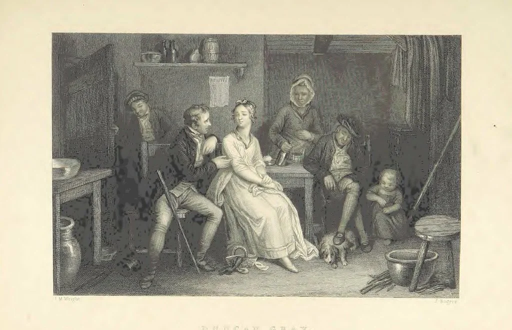 An illustration from The Poems, Letters, and Land of Robert Burns: illustrated by W. H. Bartlett, T. Allom, and other artists. With a new memoir of the poet, and notices, critical and biographical, of his works, by Allan Cunningham, 1840, leaf 282