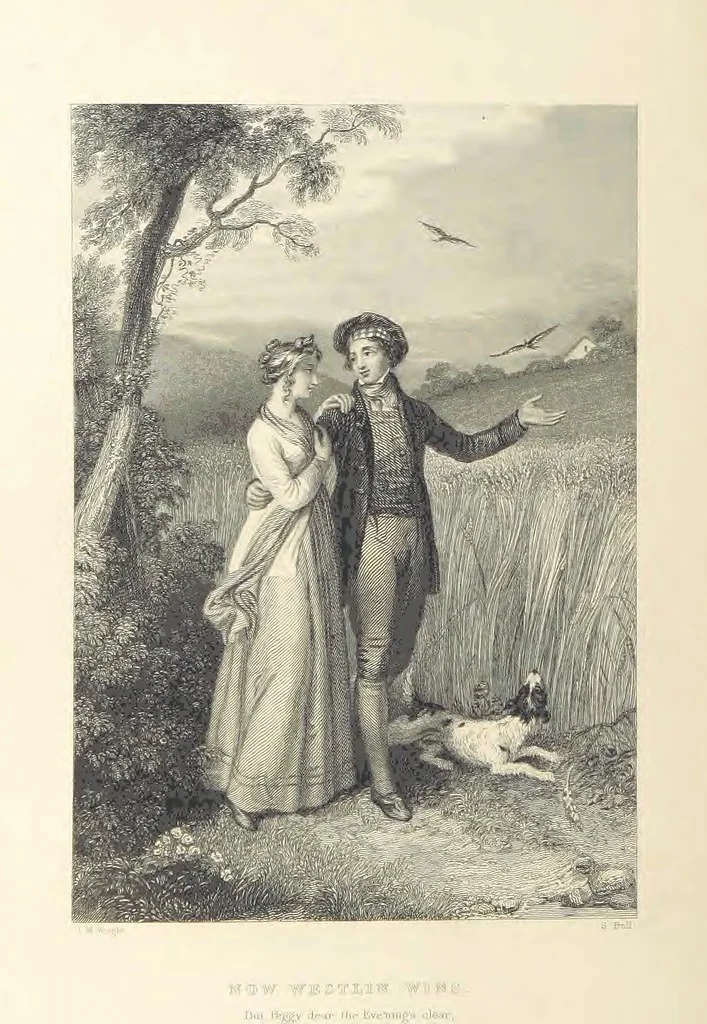 An illustration from The Poems, Letters, and Land of Robert Burns: illustrated by W. H. Bartlett, T. Allom, and other artists. With a new memoir of the poet, and notices, critical and biographical, of his works, by Allan Cunningham, 1840, leaf 306