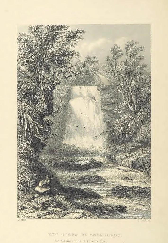 An illustration from The Poems, Letters, and Land of Robert Burns: illustrated by W. H. Bartlett, T. Allom, and other artists. With a new memoir of the poet, and notices, critical and biographical, of his works, by Allan Cunningham, 1840, leaf 318
