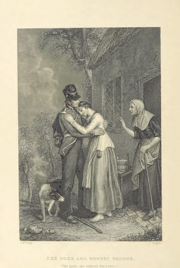 An illustration from The Poems, Letters, and Land of Robert Burns: illustrated by W. H. Bartlett, T. Allom, and other artists. With a new memoir of the poet, and notices, critical and biographical, of his works, by Allan Cunningham, 1840, leaf 348
