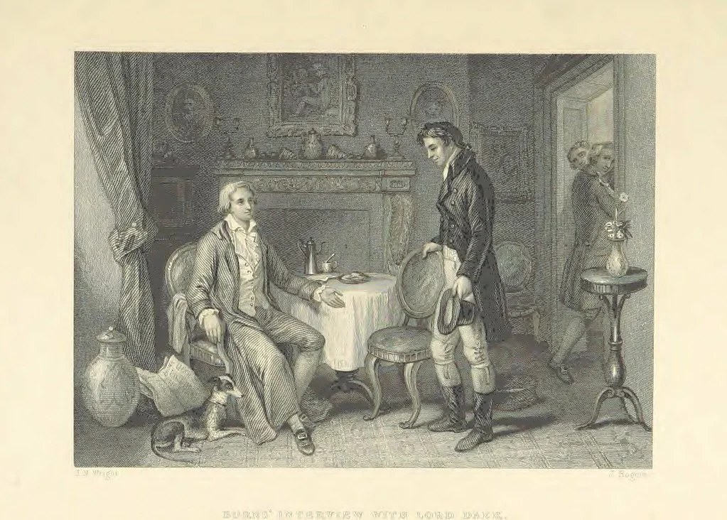 An illustration from The Poems, Letters, and Land of Robert Burns: illustrated by W. H. Bartlett, T. Allom, and other artists. With a new memoir of the poet, and notices, critical and biographical, of his works, by Allan Cunningham, 1840, leaf 366