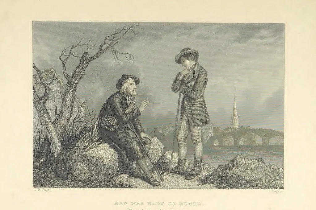 An illustration from The Poems, Letters, and Land of Robert Burns: illustrated by W. H. Bartlett, T. Allom, and other artists. With a new memoir of the poet, and notices, critical and biographical, of his works, by Allan Cunningham, 1840, leaf 384