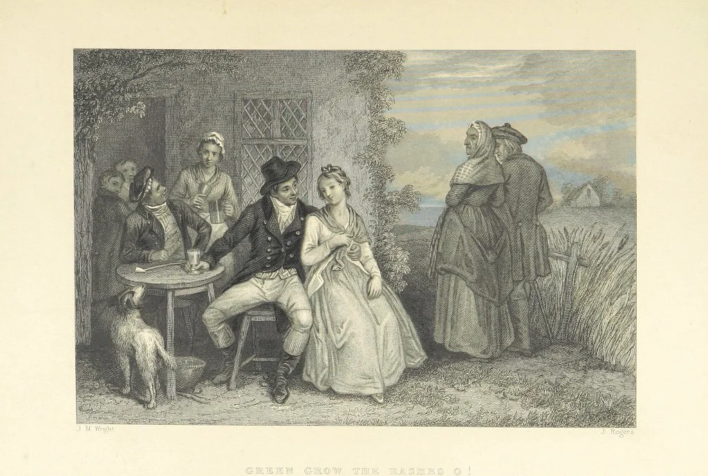 An illustration from The Poems, Letters, and Land of Robert Burns: illustrated by W. H. Bartlett, T. Allom, and other artists. With a new memoir of the poet, and notices, critical and biographical, of his works, by Allan Cunningham, 1840, leaf 424