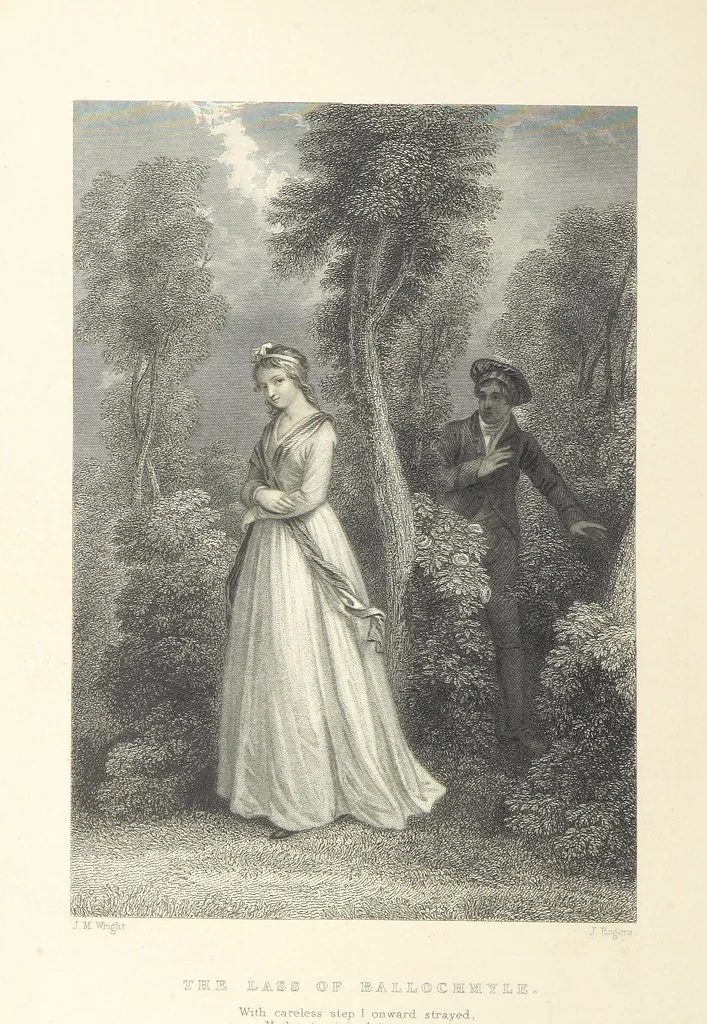 An illustration from The Poems, Letters, and Land of Robert Burns: illustrated by W. H. Bartlett, T. Allom, and other artists. With a new memoir of the poet, and notices, critical and biographical, of his works, by Allan Cunningham, 1840, leaf 496
