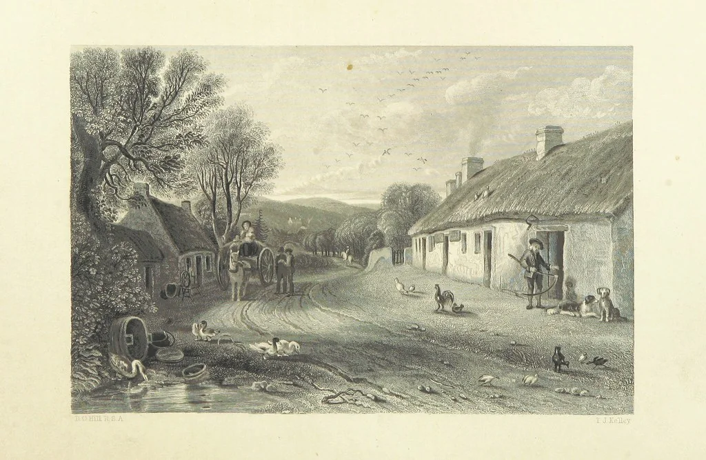 An illustration from The Works of Robert Burns; with Dr. Currie's memoir of the poet, and an essay on his genius and character, by Professor Wilson. Also numerous notes, annotations, and appendices. Embellished by eighty-one portraits and landscape illustrations, 1843, leaf 156