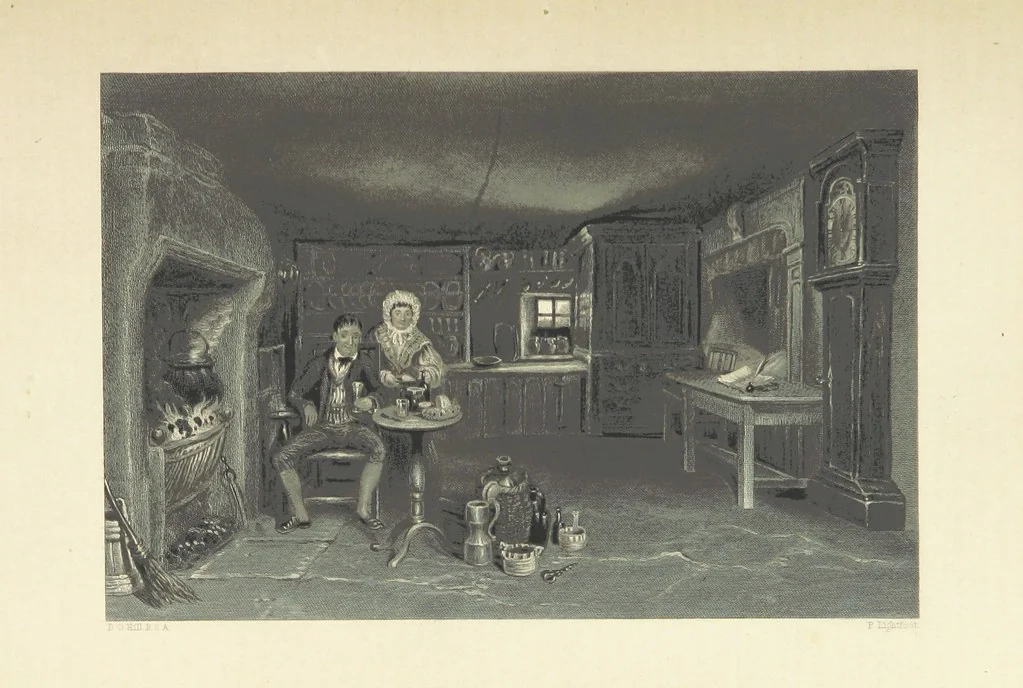 An illustration from The Works of Robert Burns; with Dr. Currie's memoir of the poet, and an essay on his genius and character, by Professor Wilson. Also numerous notes, annotations, and appendices. Embellished by eighty-one portraits and landscape illustrations, 1843, leaf 169