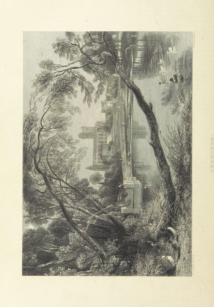 An illustration from The Works of Robert Burns; with Dr. Currie's memoir of the poet, and an essay on his genius and character, by Professor Wilson. Also numerous notes, annotations, and appendices. Embellished by eighty-one portraits and landscape illustrations, 1843, leaf 202