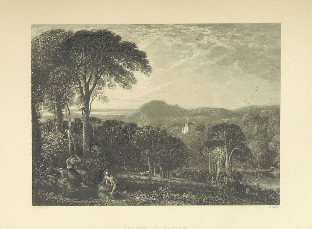 An illustration from The Works of Robert Burns; with Dr. Currie's memoir of the poet, and an essay on his genius and character, by Professor Wilson. Also numerous notes, annotations, and appendices. Embellished by eighty-one portraits and landscape illustrations, 1843, leaf 387