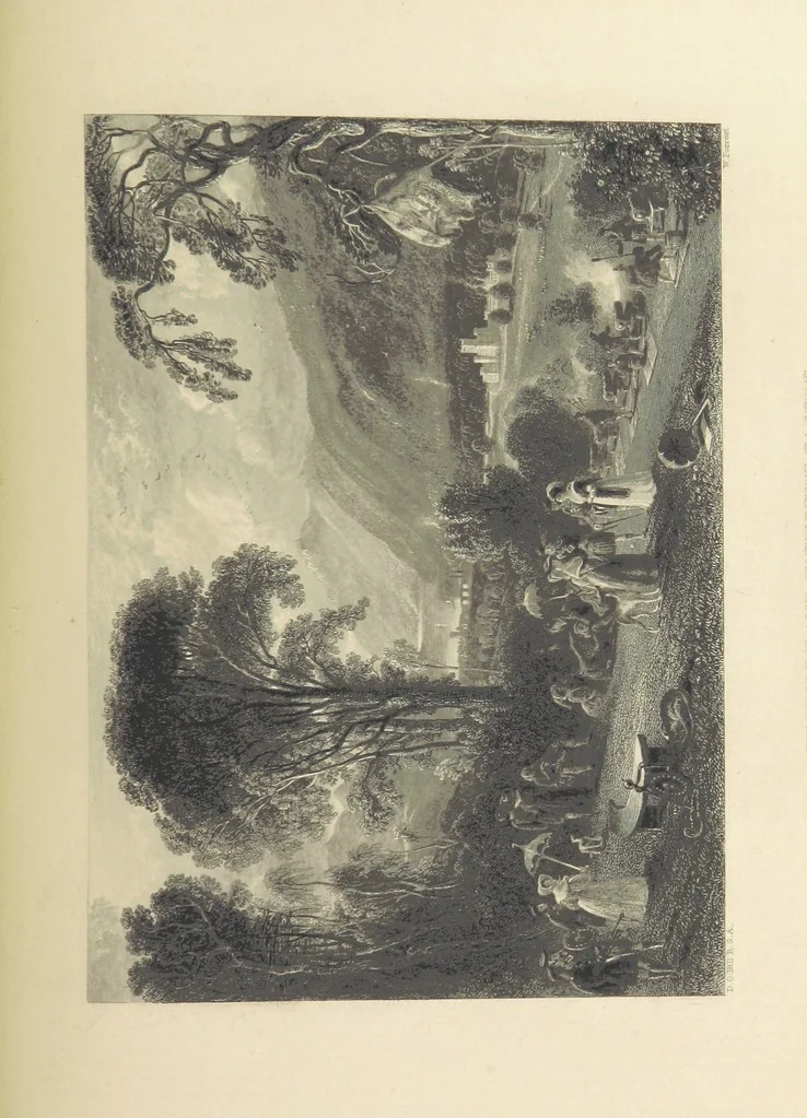 An illustration from The Works of Robert Burns; with Dr. Currie's memoir of the poet, and an essay on his genius and character, by Professor Wilson. Also numerous notes, annotations, and appendices. Embellished by eighty-one portraits and landscape illustrations, 1843, leaf 441