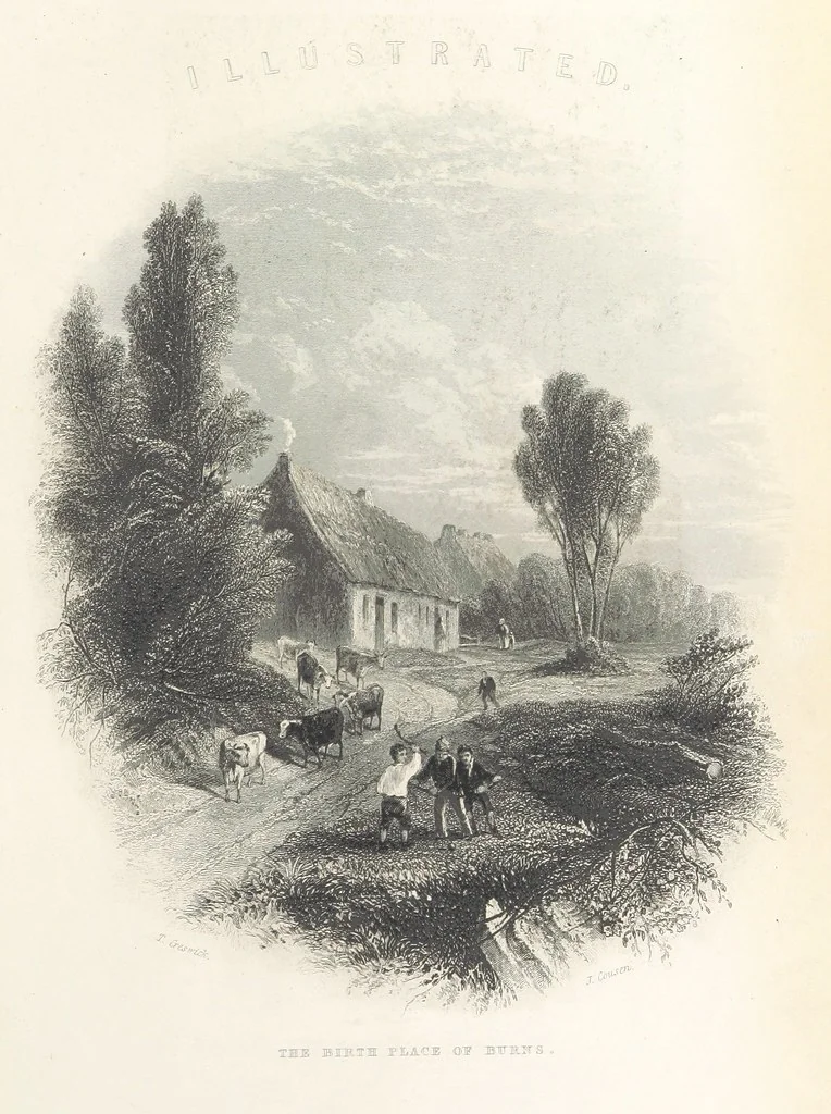 An illustration from The Complete Works of Robert Burns ... With a new life and notes critical and biographical by Allan Cunningham. With illustrations on steel, 1886, leaf 7