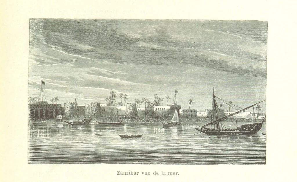 An illustration from Voyage aux grands lacs de l'Afrique Orientale ... Ouvrage traduit ... par Mme H. Loreau, et illustré de 37 vignettes, 1862, leaf 17