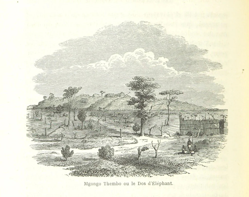 An illustration from Voyage aux grands lacs de l'Afrique Orientale ... Ouvrage traduit ... par Mme H. Loreau, et illustré de 37 vignettes, 1862, leaf 230
