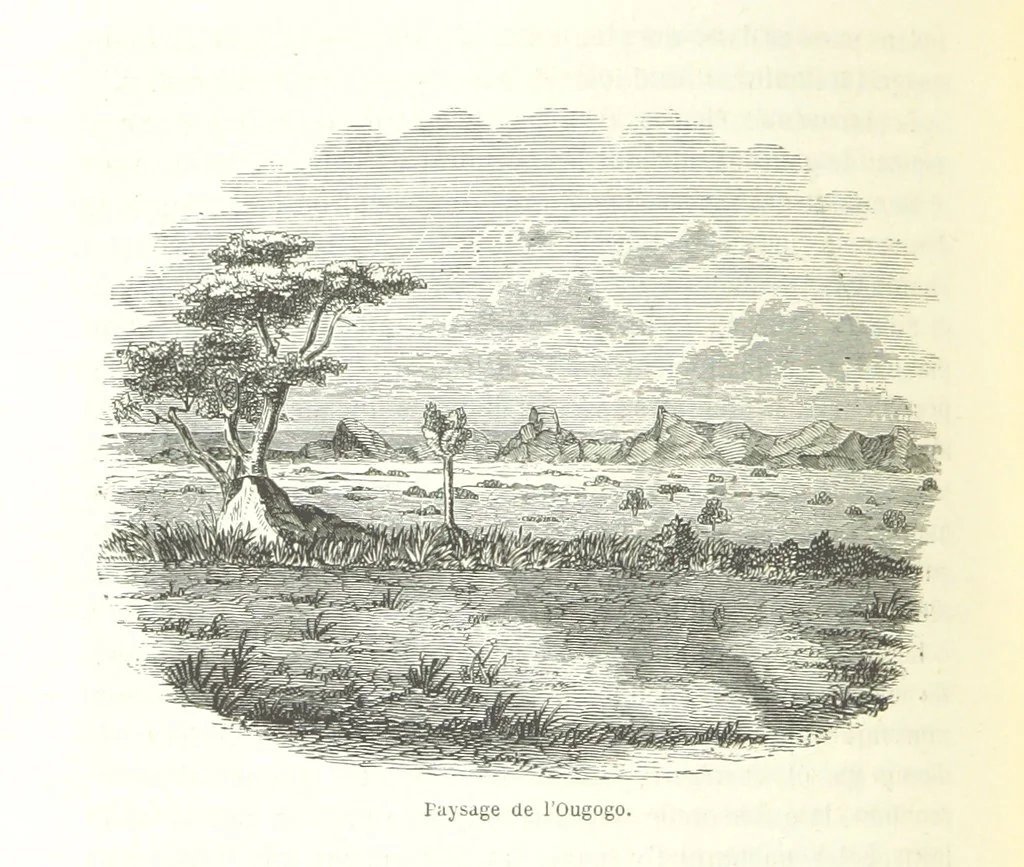 An illustration from Voyage aux grands lacs de l'Afrique Orientale ... Ouvrage traduit ... par Mme H. Loreau, et illustré de 37 vignettes, 1862, leaf 270