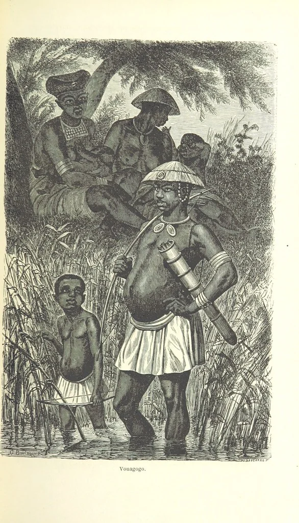 An illustration from Voyage aux grands lacs de l'Afrique Orientale ... Ouvrage traduit ... par Mme H. Loreau, et illustré de 37 vignettes, 1862, leaf 279