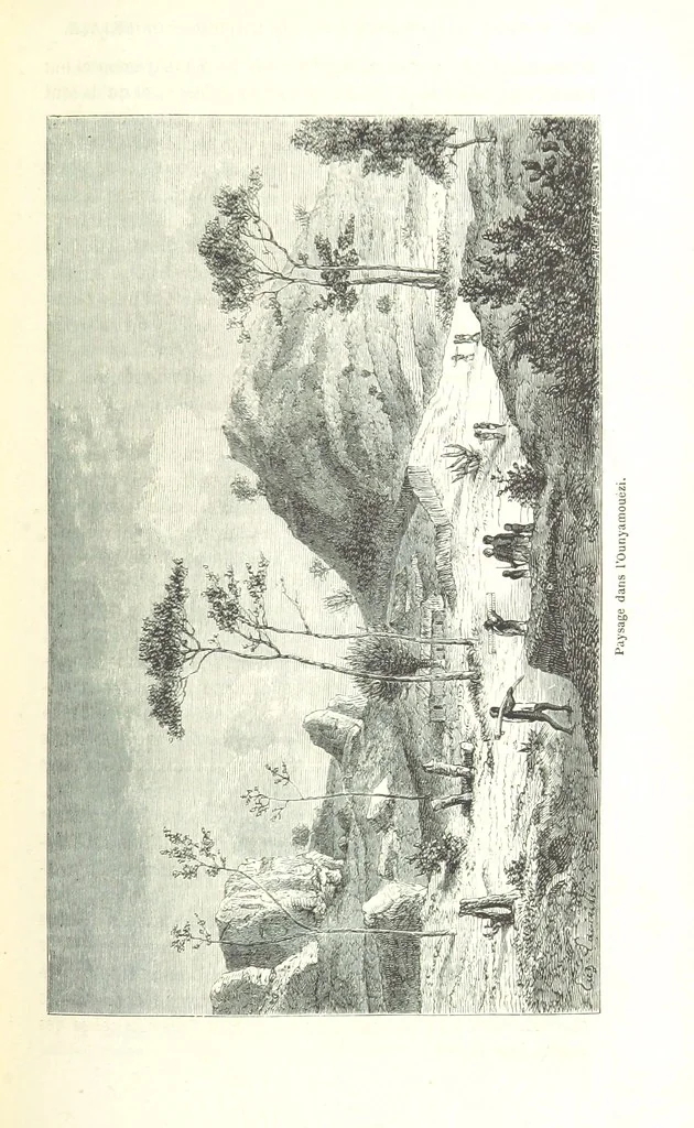 An illustration from Voyage aux grands lacs de l'Afrique Orientale ... Ouvrage traduit ... par Mme H. Loreau, et illustré de 37 vignettes, 1862, leaf 377