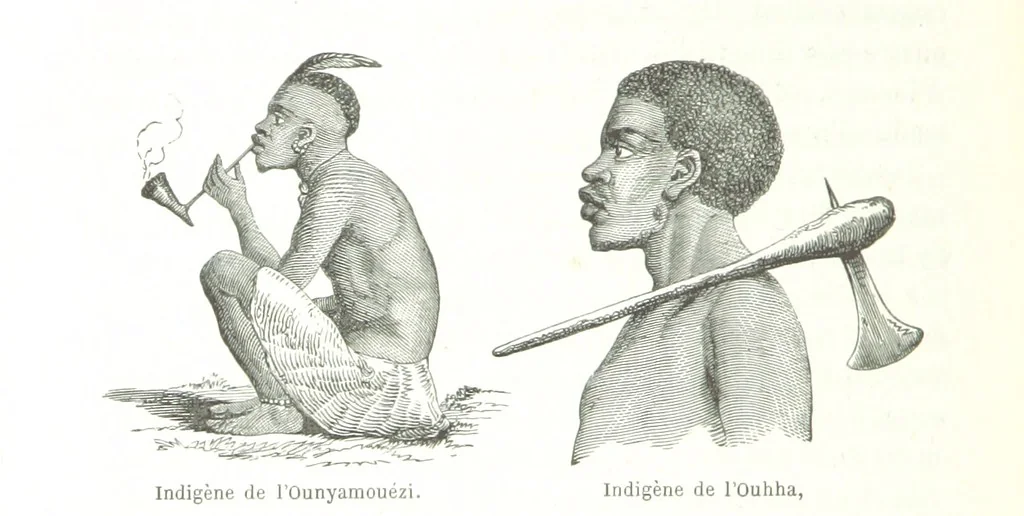 An illustration from Voyage aux grands lacs de l'Afrique Orientale ... Ouvrage traduit ... par Mme H. Loreau, et illustré de 37 vignettes, 1862, leaf 486