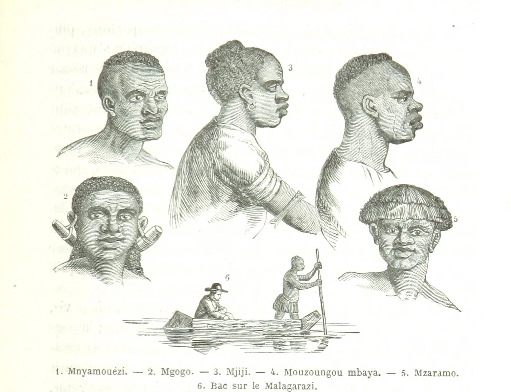 An illustration from Voyage aux grands lacs de l'Afrique Orientale ... Ouvrage traduit ... par Mme H. Loreau, et illustré de 37 vignettes, 1862, leaf 503