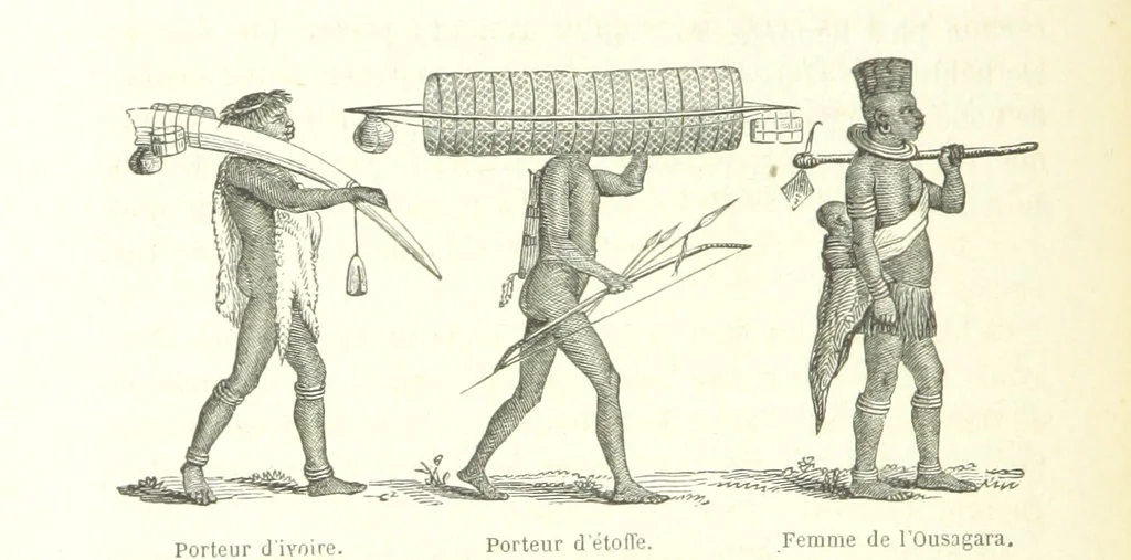 An illustration from Voyage aux grands lacs de l'Afrique Orientale ... Ouvrage traduit ... par Mme H. Loreau, et illustré de 37 vignettes, 1862, leaf 56