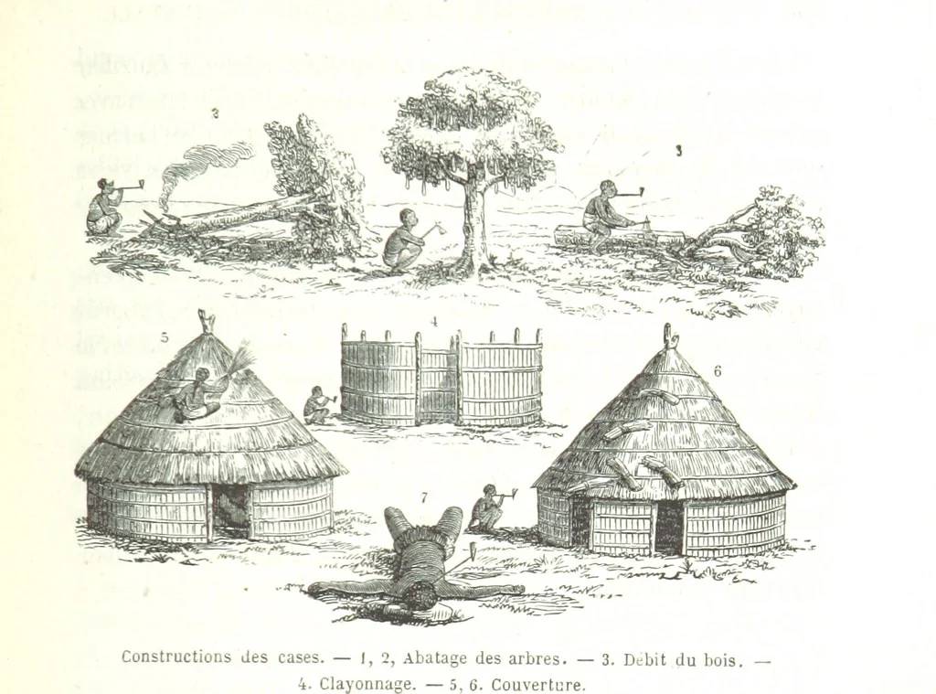 An illustration from Voyage aux grands lacs de l'Afrique Orientale ... Ouvrage traduit ... par Mme H. Loreau, et illustré de 37 vignettes, 1862, leaf 607