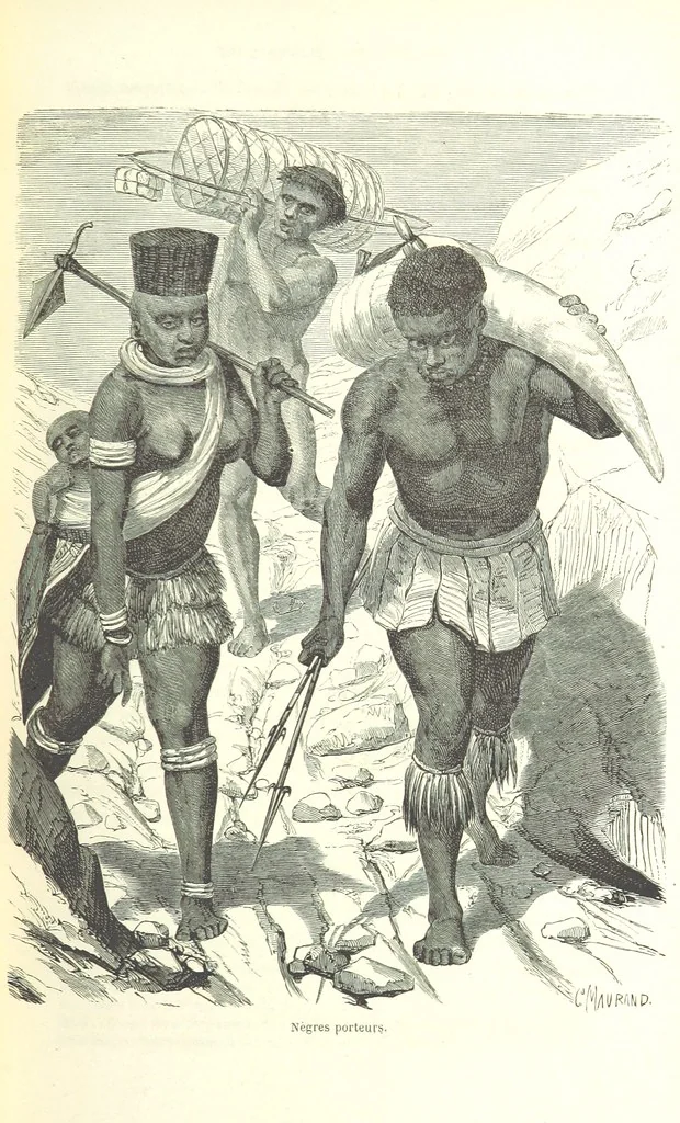 An illustration from Voyage aux grands lacs de l'Afrique Orientale ... Ouvrage traduit ... par Mme H. Loreau, et illustré de 37 vignettes, 1862, leaf 75