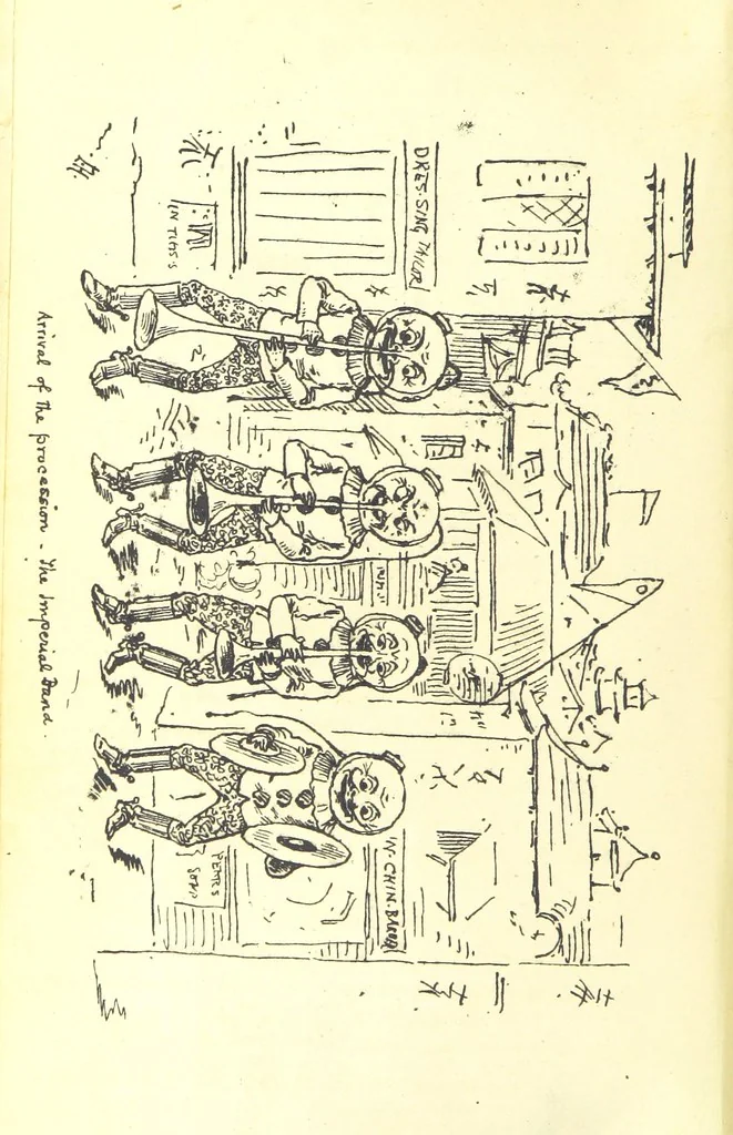 An illustration from Aladdin; or, the Wonderful scamp! An original burlesque extravaganza, in one act. [In verse, 1882, leaf 44