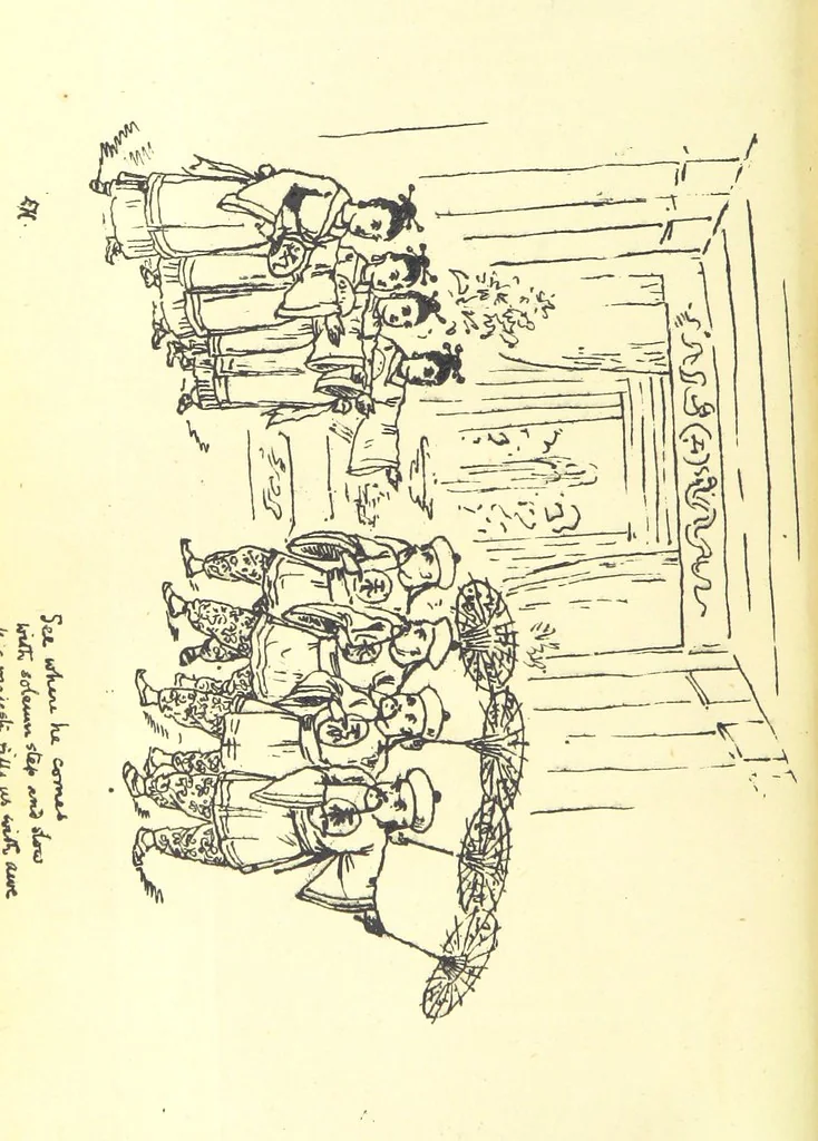 An illustration from Aladdin; or, the Wonderful scamp! An original burlesque extravaganza, in one act. [In verse, 1882, leaf 52