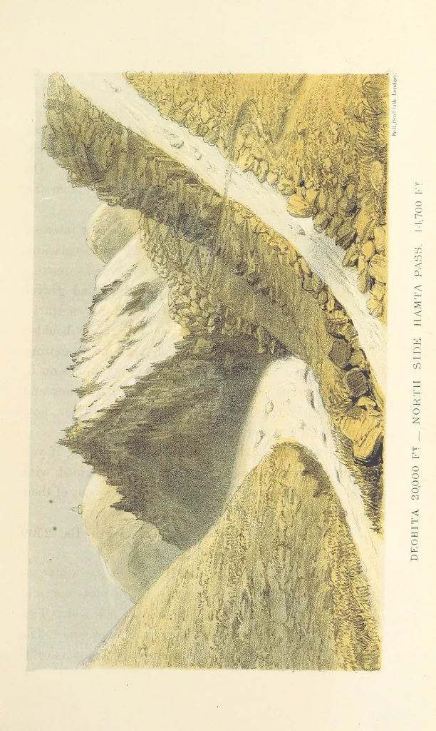 An illustration from Kulu: its beauties, antiquities and silver mines, including a trip over the Snowy Range and glaciers. By the author of “Notes on the Mineral Wealth of India” [i.e. J. Calvert], 1873, leaf 113