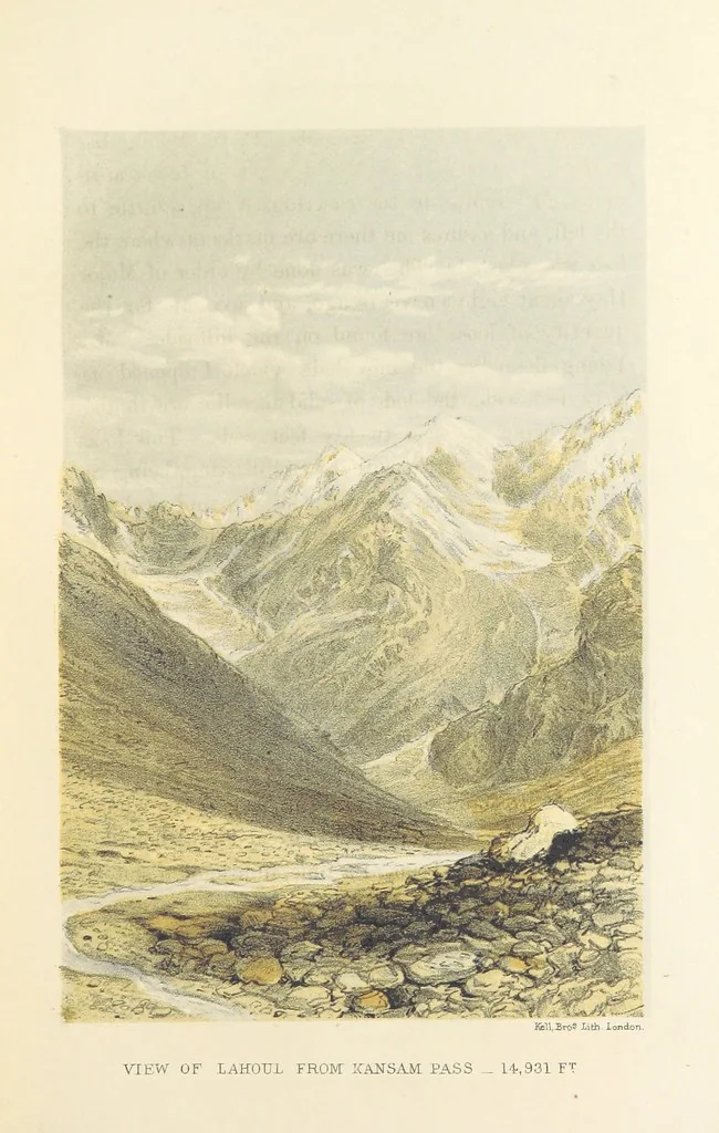 An illustration from Kulu: its beauties, antiquities and silver mines, including a trip over the Snowy Range and glaciers. By the author of “Notes on the Mineral Wealth of India” [i.e. J. Calvert], 1873, leaf 123