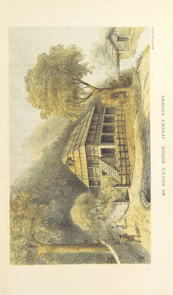 An illustration from Kulu: its beauties, antiquities and silver mines, including a trip over the Snowy Range and glaciers. By the author of “Notes on the Mineral Wealth of India” [i.e. J. Calvert], 1873, leaf 127