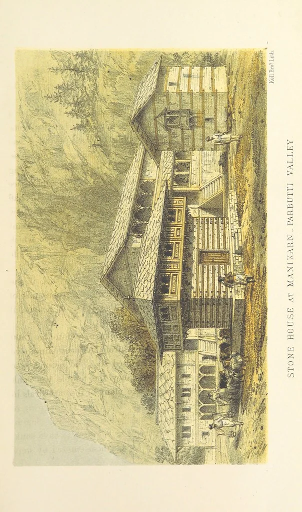 An illustration from Kulu: its beauties, antiquities and silver mines, including a trip over the Snowy Range and glaciers. By the author of “Notes on the Mineral Wealth of India” [i.e. J. Calvert], 1873, leaf 151
