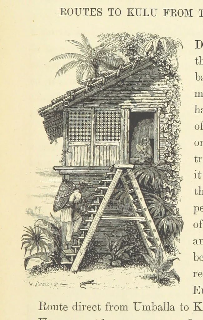An illustration from Kulu: its beauties, antiquities and silver mines, including a trip over the Snowy Range and glaciers. By the author of “Notes on the Mineral Wealth of India” [i.e. J. Calvert], 1873, leaf 173