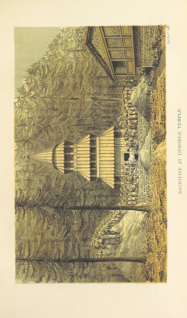 An illustration from Kulu: its beauties, antiquities and silver mines, including a trip over the Snowy Range and glaciers. By the author of “Notes on the Mineral Wealth of India” [i.e. J. Calvert], 1873, leaf 89