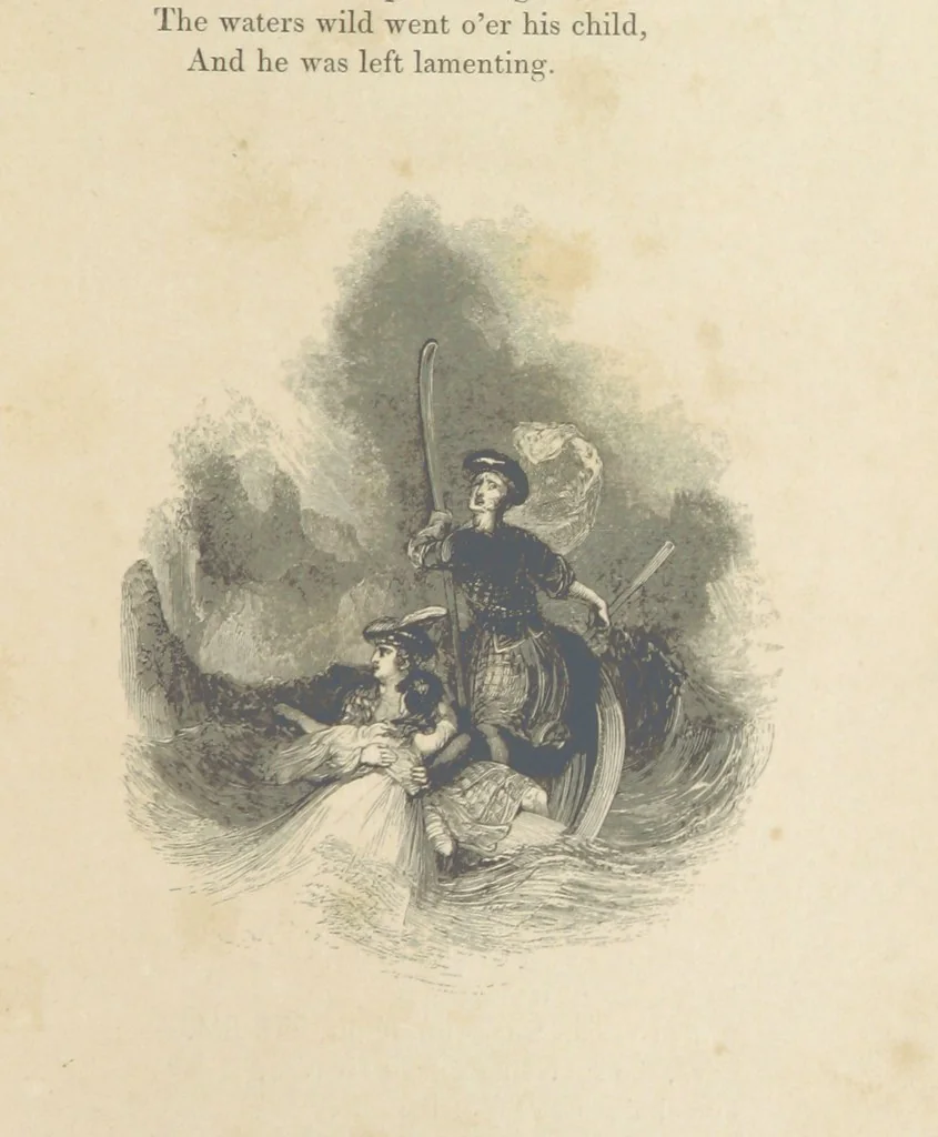 An illustration from The Poetical Works of Thomas Campbell. Illustrated by twenty vignettes from designs by Turner, and thirty-seven woodcuts from designs by Harvey. [With a portrait, 1843, leaf 129