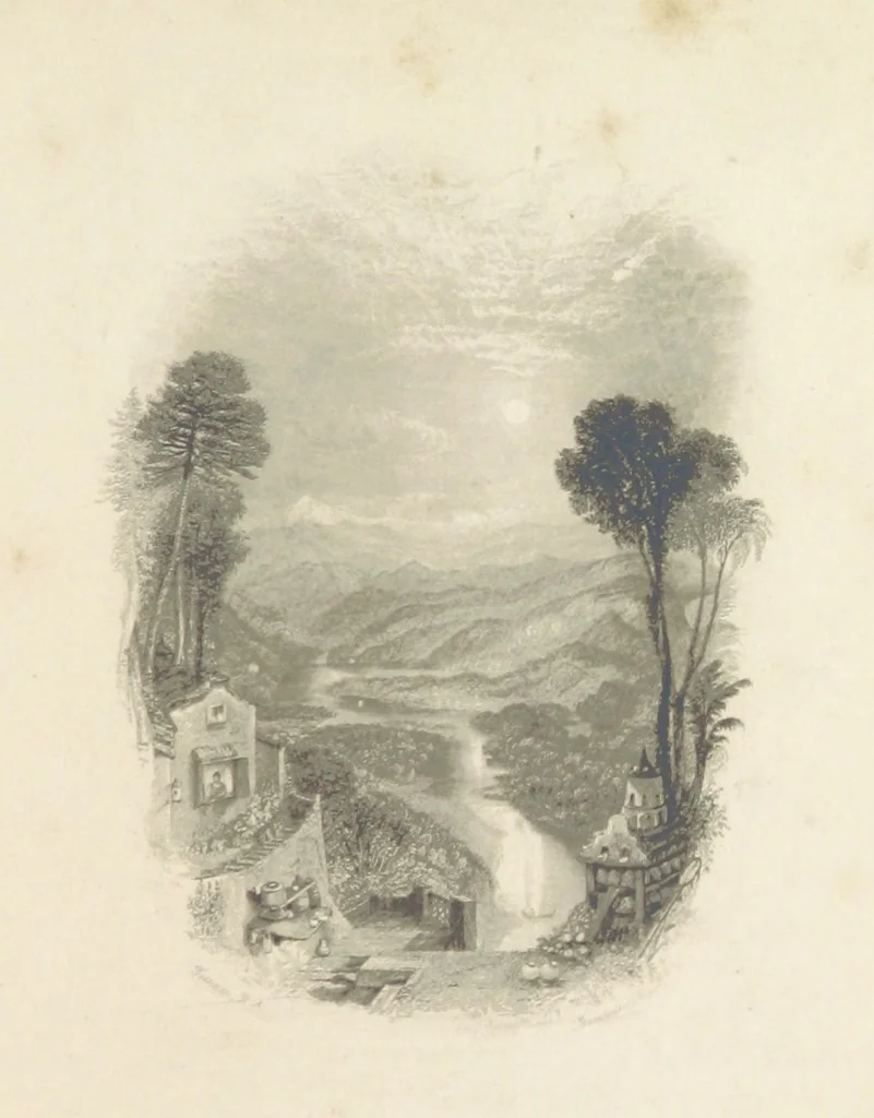 An illustration from The Poetical Works of Thomas Campbell. Illustrated by twenty vignettes from designs by Turner, and thirty-seven woodcuts from designs by Harvey. [With a portrait, 1843, leaf 153