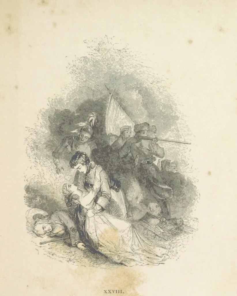 An illustration from The Poetical Works of Thomas Campbell. Illustrated by twenty vignettes from designs by Turner, and thirty-seven woodcuts from designs by Harvey. [With a portrait, 1843, leaf 189