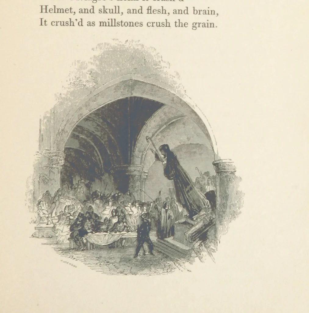 An illustration from The Poetical Works of Thomas Campbell. Illustrated by twenty vignettes from designs by Turner, and thirty-seven woodcuts from designs by Harvey. [With a portrait, 1843, leaf 211