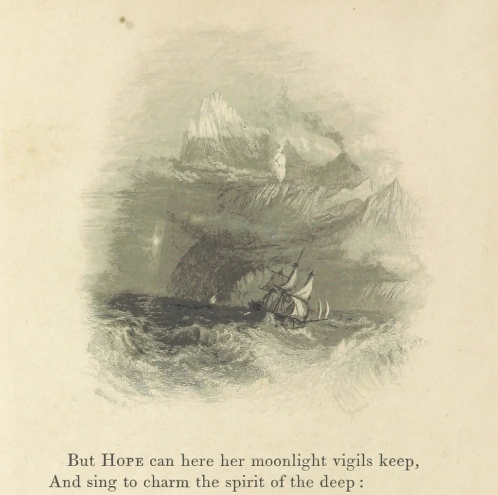 An illustration from The Poetical Works of Thomas Campbell. Illustrated by twenty vignettes from designs by Turner, and thirty-seven woodcuts from designs by Harvey. [With a portrait, 1843, leaf 24