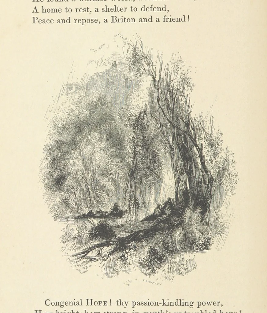 An illustration from The Poetical Works of Thomas Campbell. Illustrated by twenty vignettes from designs by Turner, and thirty-seven woodcuts from designs by Harvey. [With a portrait, 1843, leaf 26