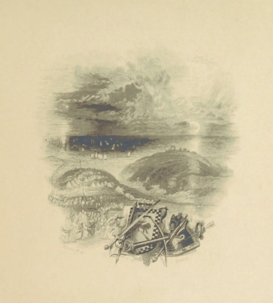 An illustration from The Poetical Works of Thomas Campbell. Illustrated by twenty vignettes from designs by Turner, and thirty-seven woodcuts from designs by Harvey. [With a portrait, 1843, leaf 265
