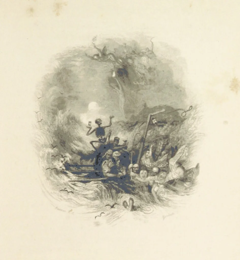 An illustration from The Poetical Works of Thomas Campbell. Illustrated by twenty vignettes from designs by Turner, and thirty-seven woodcuts from designs by Harvey. [With a portrait, 1843, leaf 287