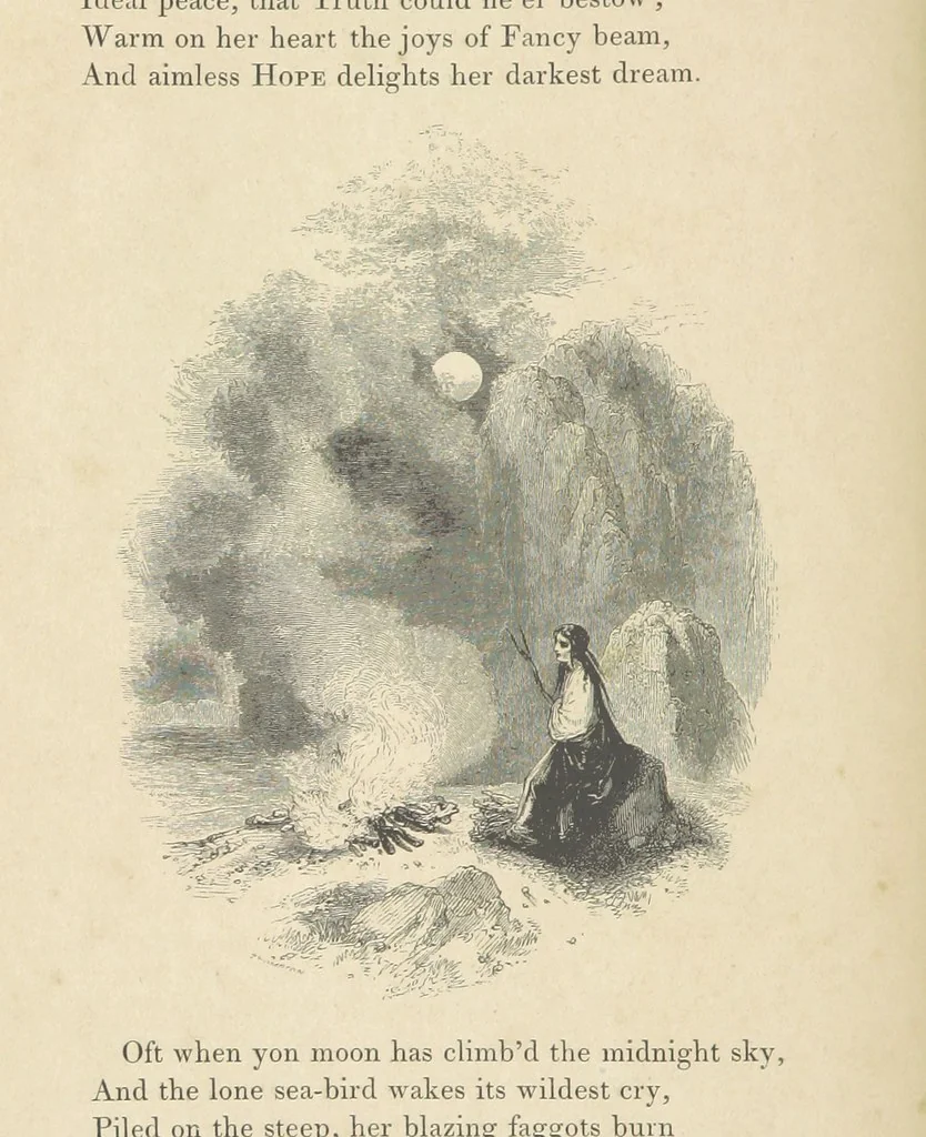 An illustration from The Poetical Works of Thomas Campbell. Illustrated by twenty vignettes from designs by Turner, and thirty-seven woodcuts from designs by Harvey. [With a portrait, 1843, leaf 32