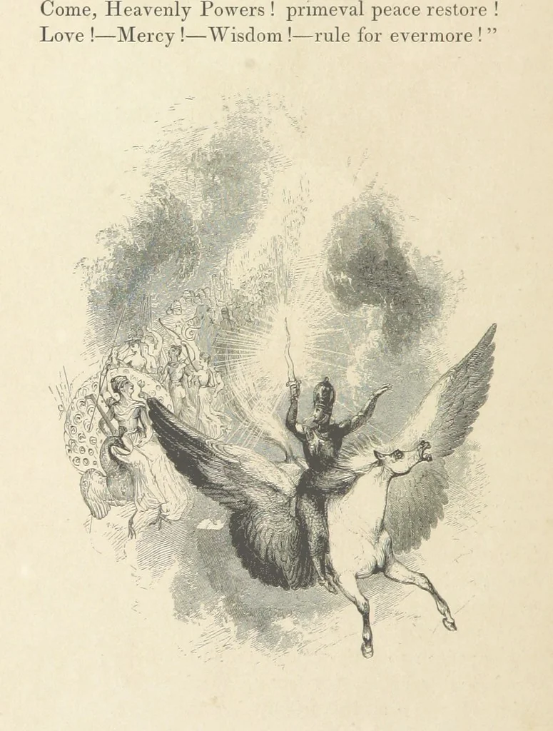 An illustration from The Poetical Works of Thomas Campbell. Illustrated by twenty vignettes from designs by Turner, and thirty-seven woodcuts from designs by Harvey. [With a portrait, 1843, leaf 44