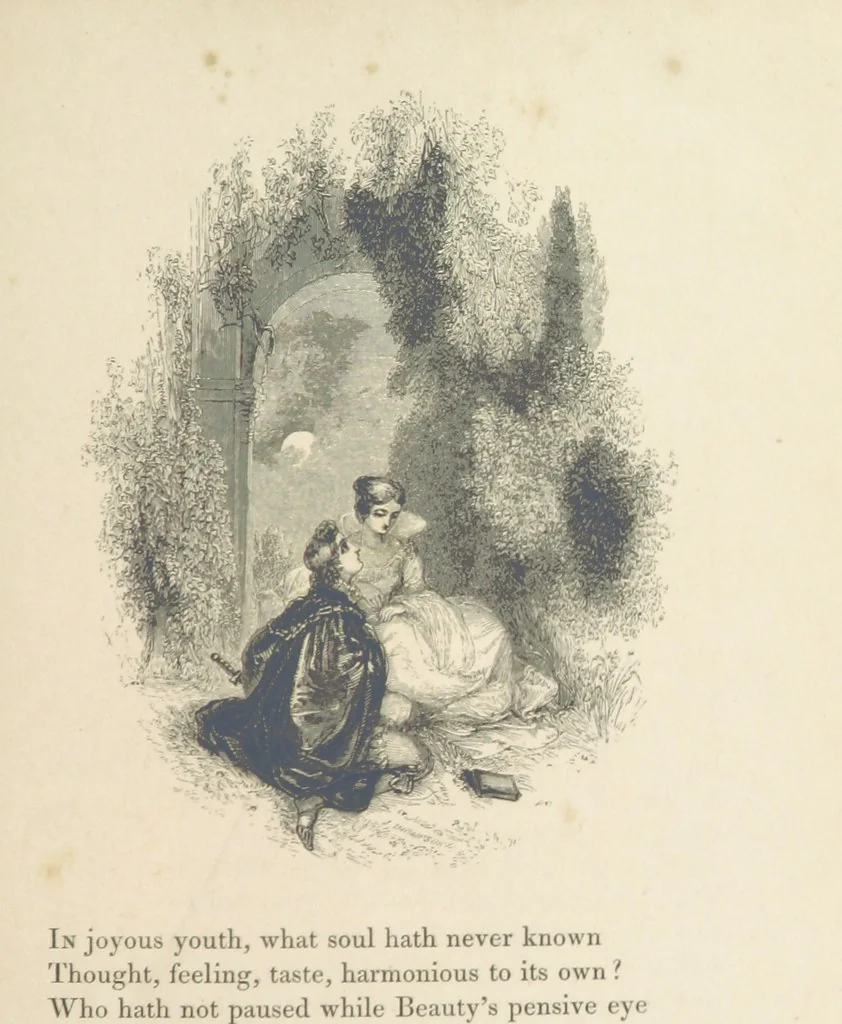 An illustration from The Poetical Works of Thomas Campbell. Illustrated by twenty vignettes from designs by Turner, and thirty-seven woodcuts from designs by Harvey. [With a portrait, 1843, leaf 47