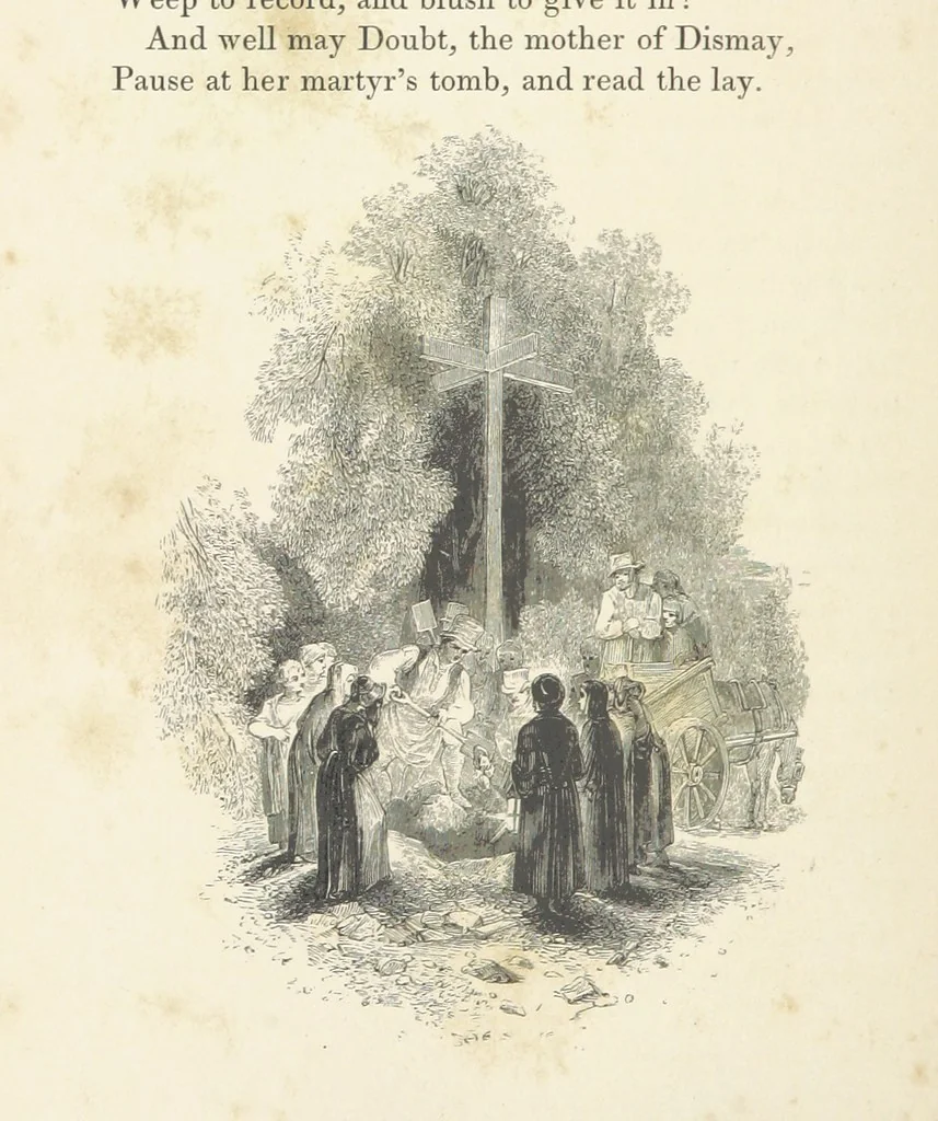 An illustration from The Poetical Works of Thomas Campbell. Illustrated by twenty vignettes from designs by Turner, and thirty-seven woodcuts from designs by Harvey. [With a portrait, 1843, leaf 60