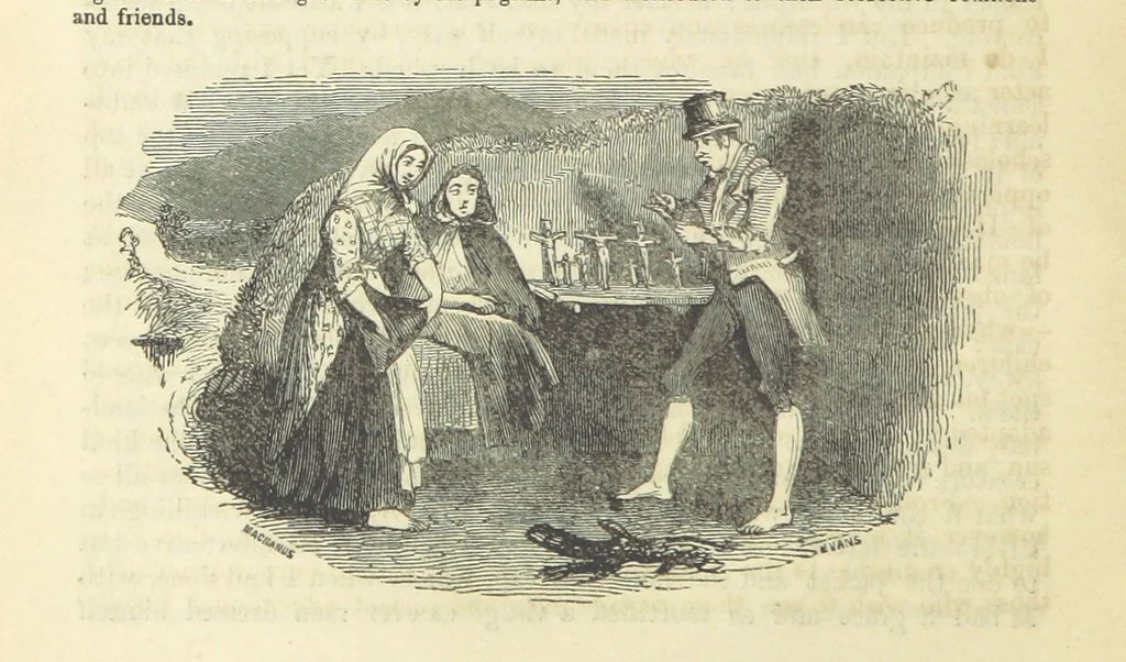 An illustration from Traits and Stories of the Irish Peasantry ... Fourth edition, 1864, leaf 336