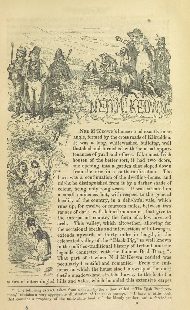 An illustration from Traits and Stories of the Irish Peasantry ... Fourth edition, 1864, leaf 39