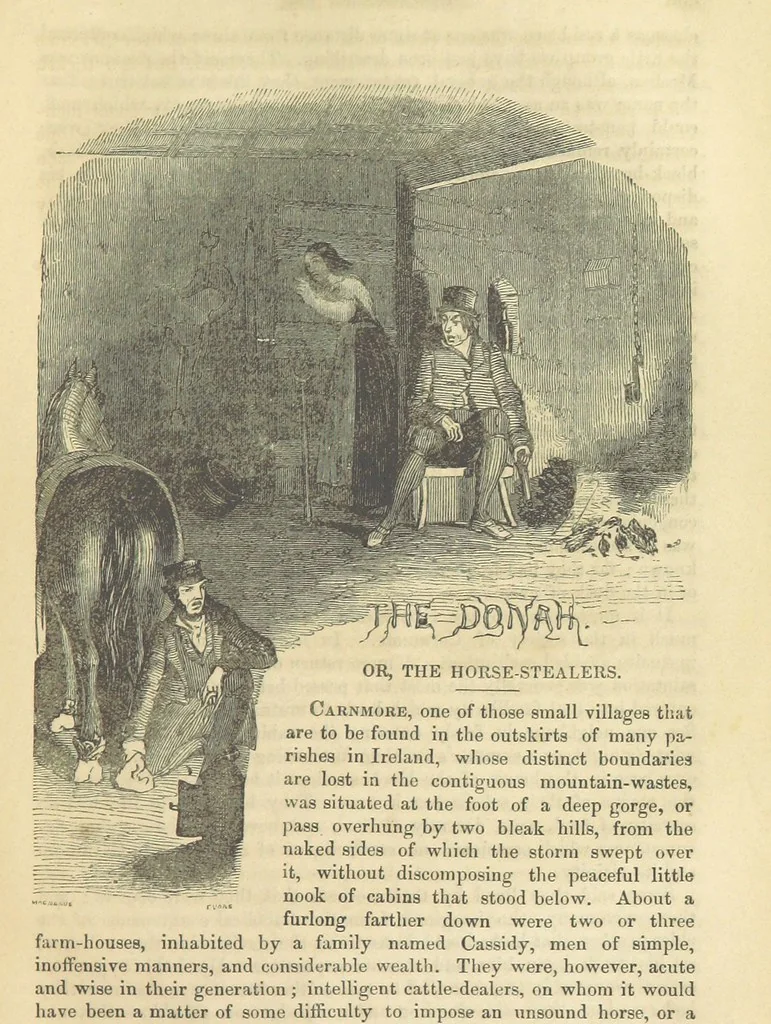 An illustration from Traits and Stories of the Irish Peasantry ... Fourth edition, 1864, leaf 455