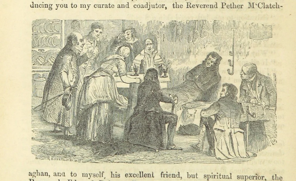 An illustration from Traits and Stories of the Irish Peasantry ... Fourth edition, 1864, leaf 56